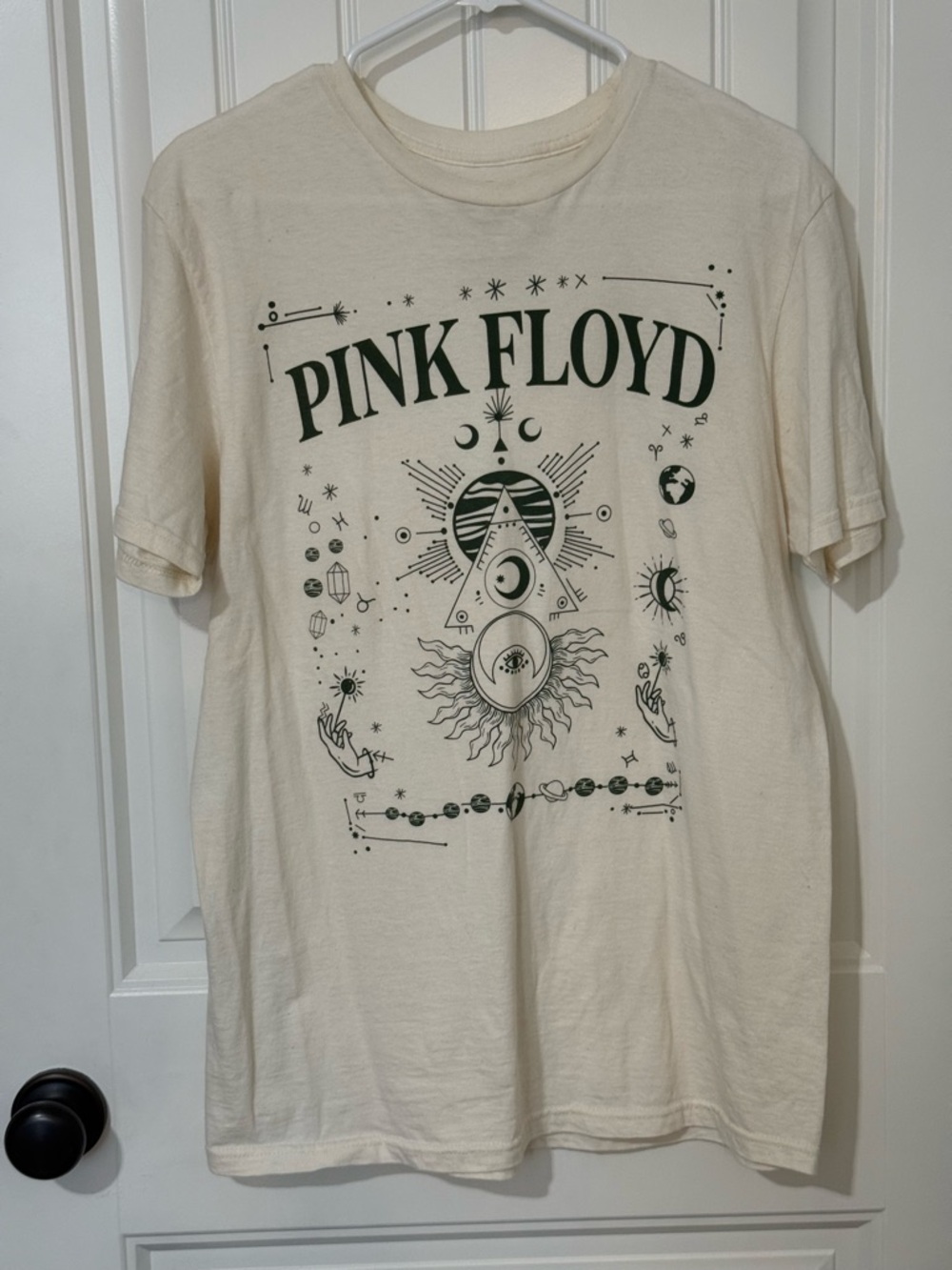 Pink Floyd Cream Tee with Gray Logo Print